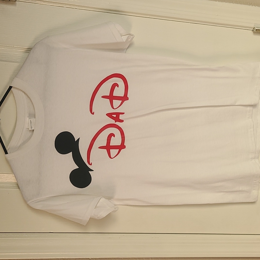 Size small white Dad Disney Shirt